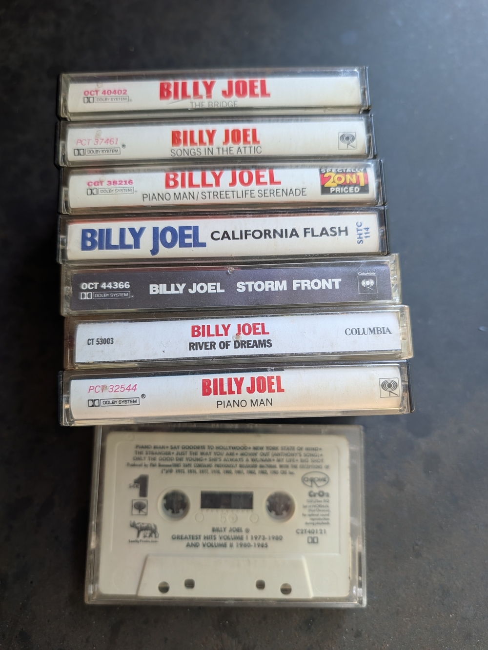 Billy Joel Audio Cassette Collection - White & Clear - Bundle Of 8